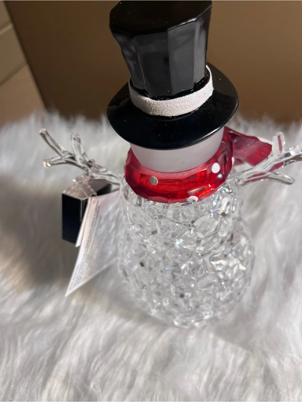 Acrylic Light Up Snowman Holiday Figurine